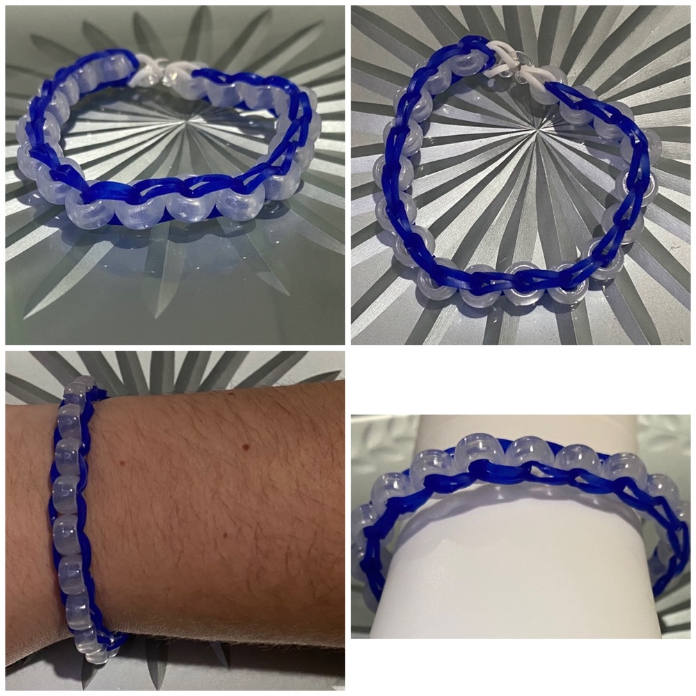 [💙🆓]  3/10$ 🛍 Handmade Rainbow Loom bracelet with Glow-in-the-dark beads 🌈💖